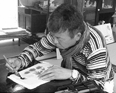 Exhibition of Shoji Murakami’s ink brush paintings on bamboo paper